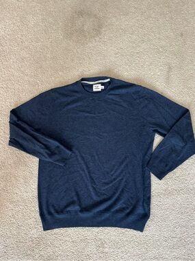 Flint and Tinder Classic Merino Wool Cotton Blend Men's Crewneck Sweater Navy